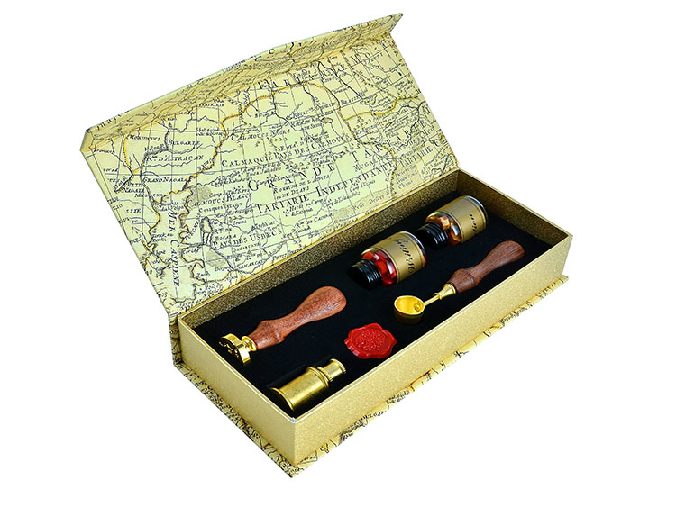 Luxurious Sealing Wax Bead Deluxe Kit with Custom Wax Seal Stamp