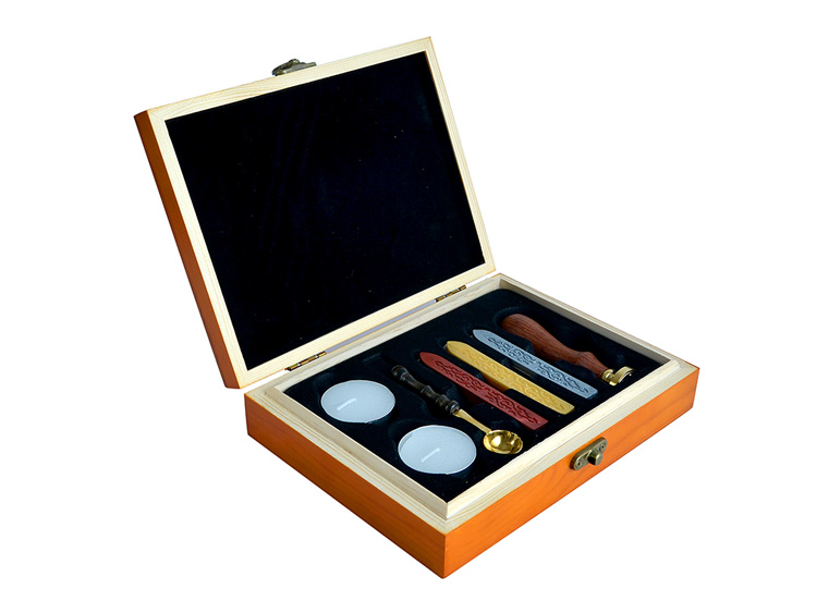 Wooden Box Custom Sealing Wax and Wax Seal Stamp Kits & Gift Set